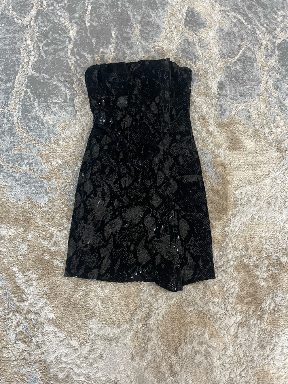 Zara Black Strapless Sequin Mini Dress